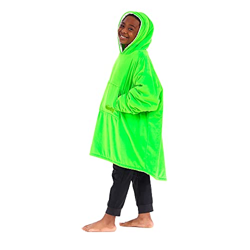 THE COMFY JR | The Original Oversized Microfiber & Sherpa Wearable Blanket for Kids, Seen On Shark Tank, One Size Fits All (Blue)