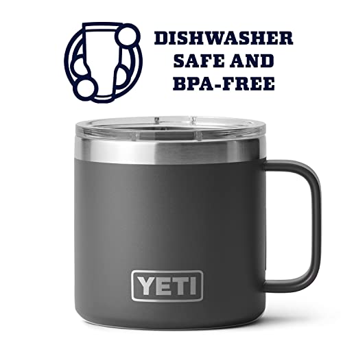YETI Stainless Steel Rambler Drinking_Cup, Vacuum Insulated, with MagSlider Lid, 14 Ounces, Alpine Yellow