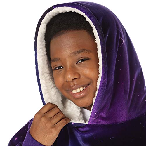 THE COMFY JR | The Original Oversized Microfiber & Sherpa Wearable Blanket for Kids, Seen On Shark Tank, One Size Fits All (Blue)