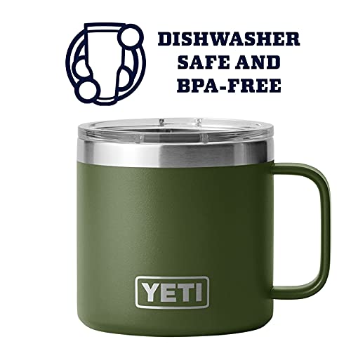 YETI Stainless Steel Rambler Drinking_Cup, Vacuum Insulated, with MagSlider Lid, 14 Ounces, Alpine Yellow
