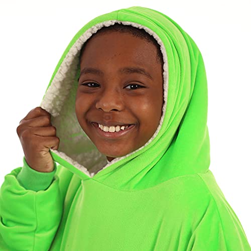 THE COMFY JR | The Original Oversized Microfiber & Sherpa Wearable Blanket for Kids, Seen On Shark Tank, One Size Fits All (Blue)