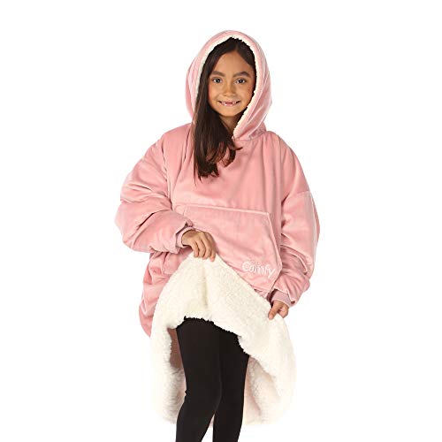 THE COMFY JR | The Original Oversized Microfiber & Sherpa Wearable Blanket for Kids, Seen On Shark Tank, One Size Fits All (Blue)