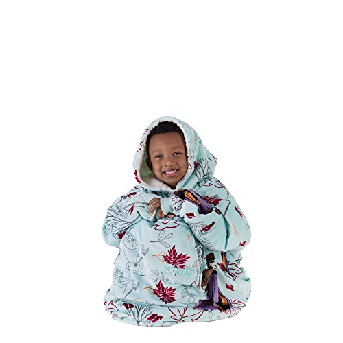 THE COMFY JR | The Original Oversized Microfiber & Sherpa Wearable Blanket for Kids, Seen On Shark Tank, One Size Fits All (Blue)