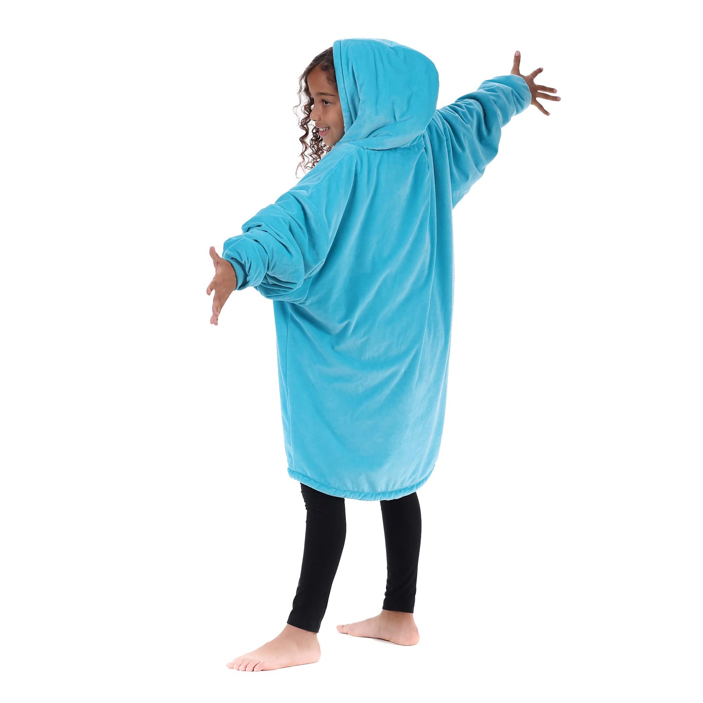 THE COMFY JR | The Original Oversized Microfiber & Sherpa Wearable Blanket for Kids, Seen On Shark Tank, One Size Fits All (Blue)