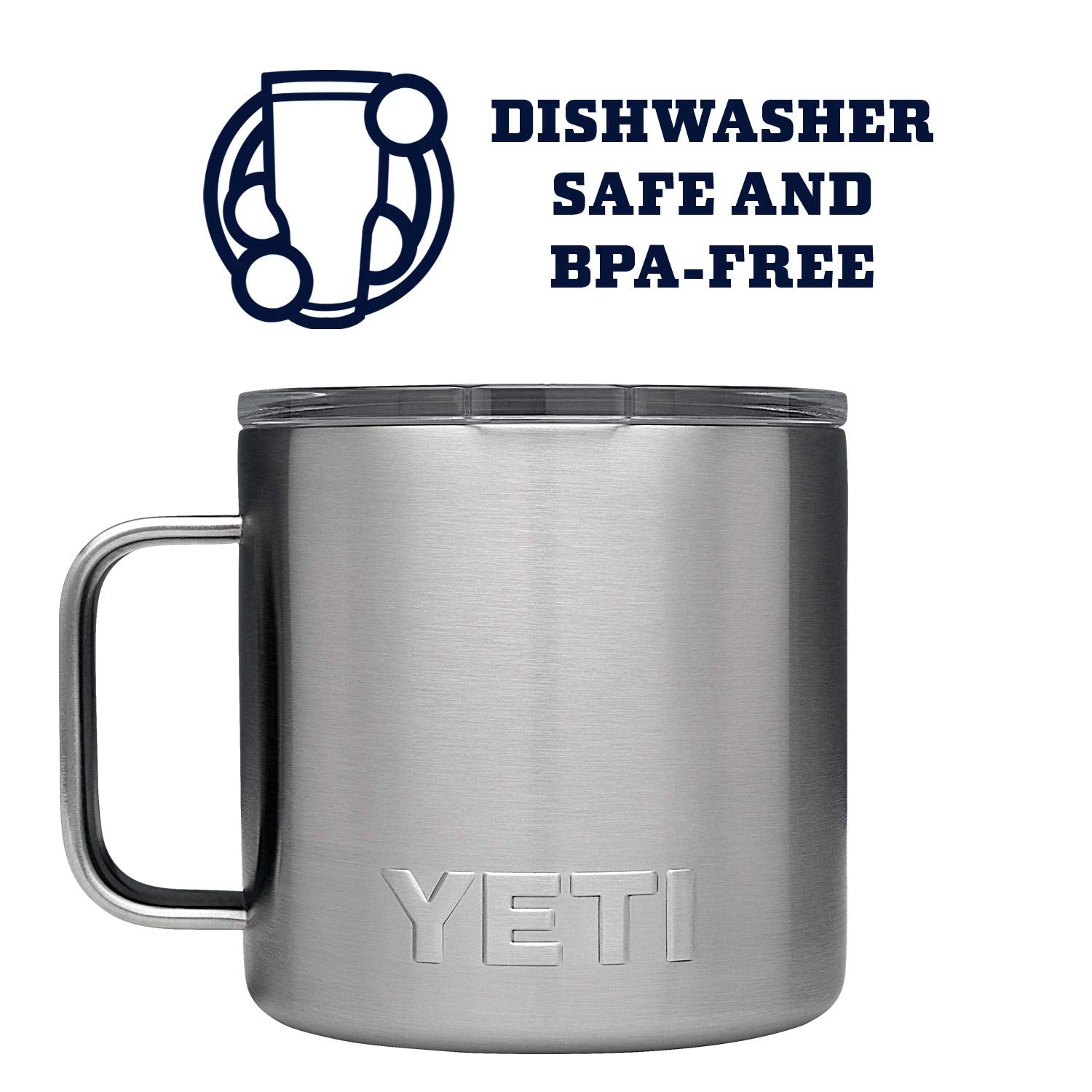 YETI Stainless Steel Rambler Drinking_Cup, Vacuum Insulated, with MagSlider Lid, 14 Ounces, Alpine Yellow