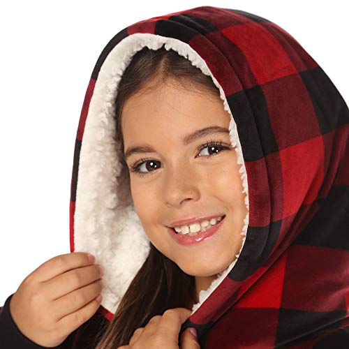 THE COMFY JR | The Original Oversized Microfiber & Sherpa Wearable Blanket for Kids, Seen On Shark Tank, One Size Fits All (Blue)