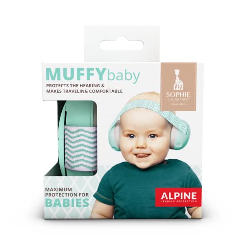 Alpine Muffy Baby Ear Protection for Babies and Toddlers up to 36 Months - CE & ANSI Certified - Noise Reduction Earmuffs - Comfortable Headphones Against Hearing Damage & Improves Sleep - Green