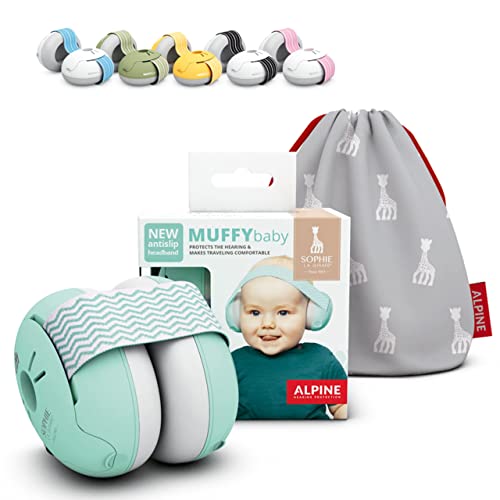 Alpine Muffy Baby Ear Protection for Babies and Toddlers up to 36 Months - CE & ANSI Certified - Noise Reduction Earmuffs - Comfortable Headphones Against Hearing Damage & Improves Sleep - Green