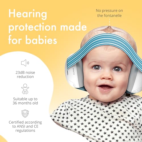 Alpine Muffy Baby Ear Protection for Babies and Toddlers up to 36 Months - CE & ANSI Certified - Noise Reduction Earmuffs - Comfortable Headphones Against Hearing Damage & Improves Sleep - Green