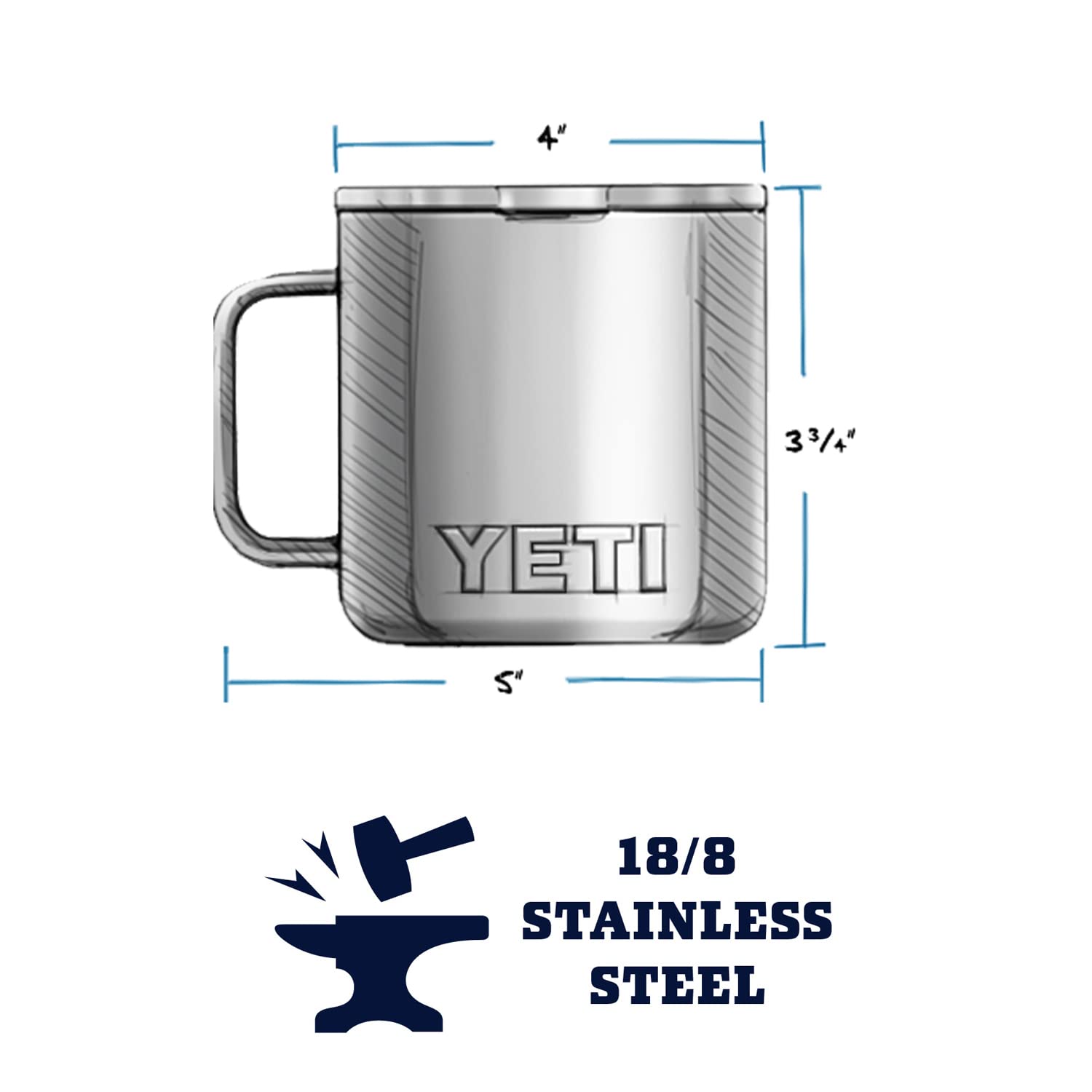 YETI Stainless Steel Rambler Drinking_Cup, Vacuum Insulated, with MagSlider Lid, 14 Ounces, Alpine Yellow