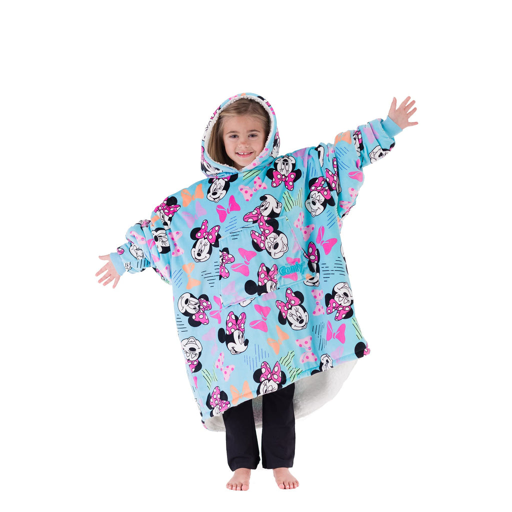 THE COMFY JR | The Original Oversized Microfiber & Sherpa Wearable Blanket for Kids, Seen On Shark Tank, One Size Fits All (Blue)