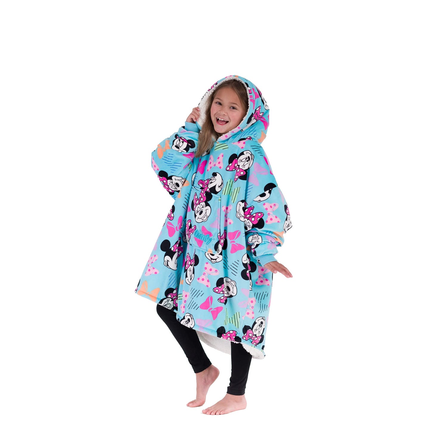 THE COMFY JR | The Original Oversized Microfiber & Sherpa Wearable Blanket for Kids, Seen On Shark Tank, One Size Fits All (Blue)