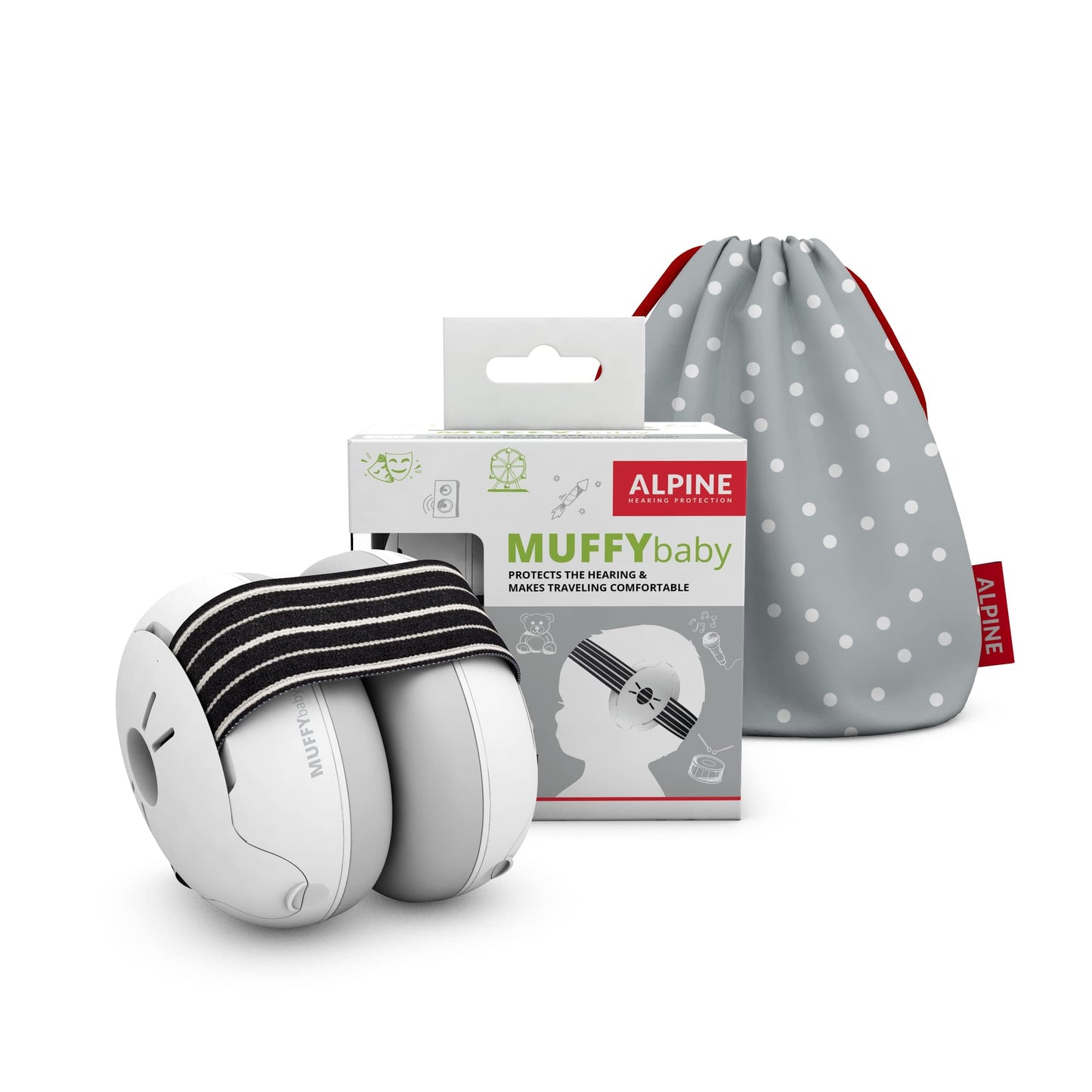 Alpine Muffy Baby Ear Protection for Babies and Toddlers up to 36 Months - CE & ANSI Certified - Noise Reduction Earmuffs - Comfortable Headphones Against Hearing Damage & Improves Sleep - Green