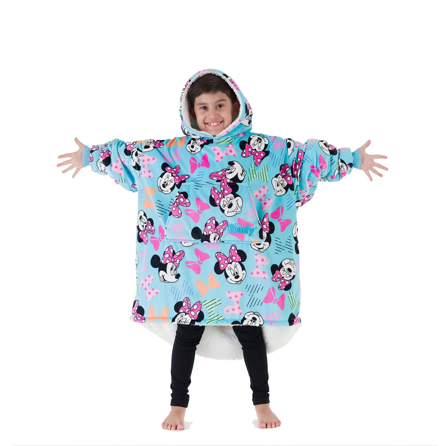 THE COMFY JR | The Original Oversized Microfiber & Sherpa Wearable Blanket for Kids, Seen On Shark Tank, One Size Fits All (Blue)