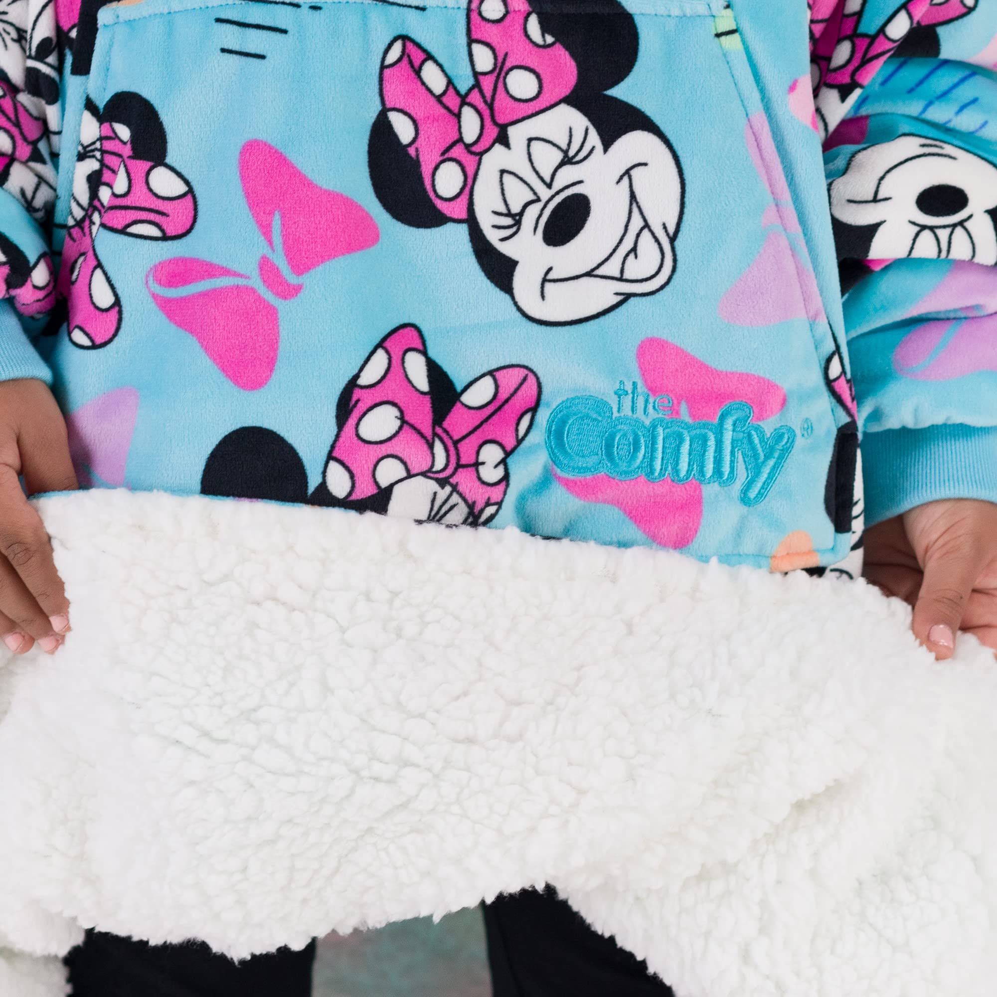 THE COMFY JR | The Original Oversized Microfiber & Sherpa Wearable Blanket for Kids, Seen On Shark Tank, One Size Fits All (Blue)