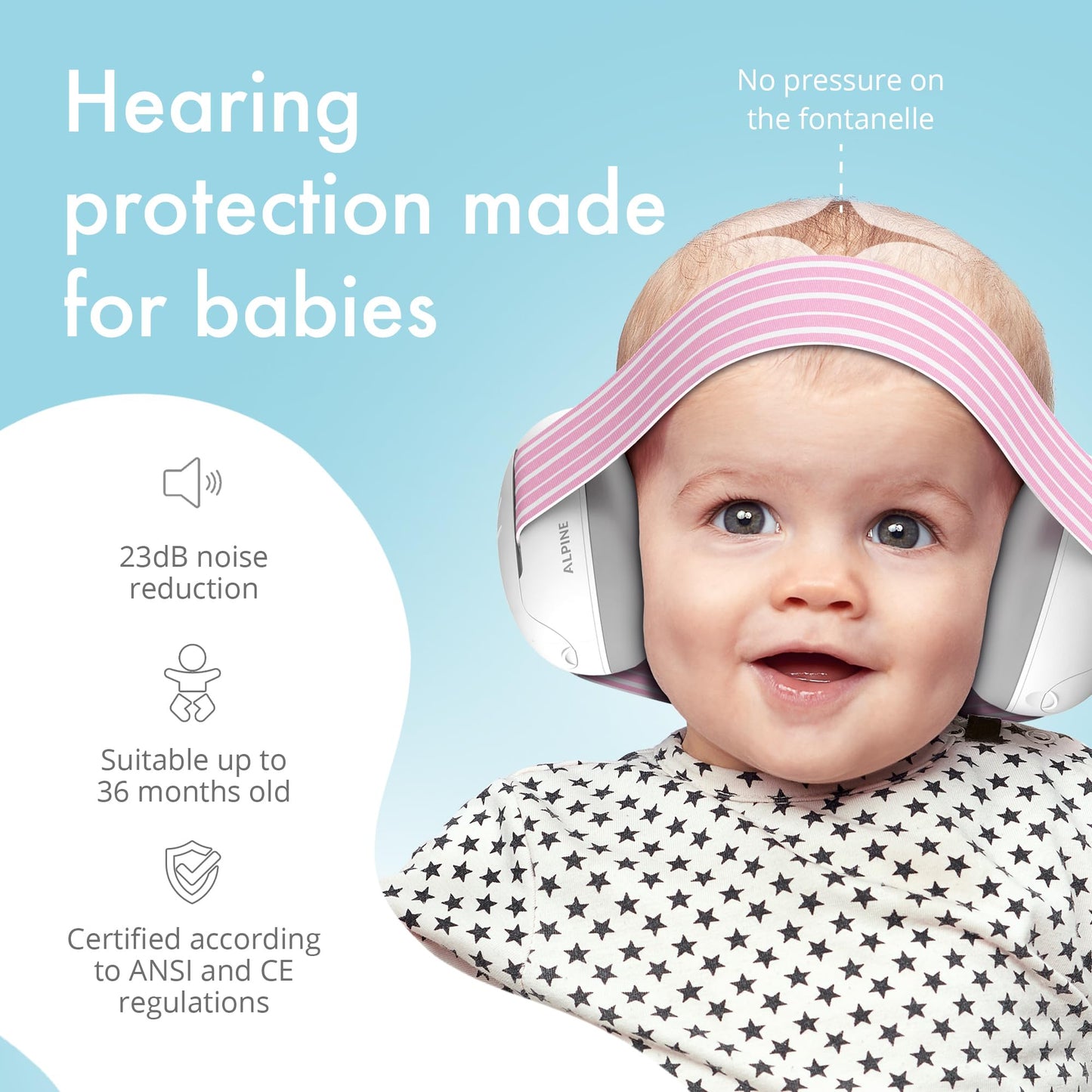 Alpine Muffy Baby Ear Protection for Babies and Toddlers up to 36 Months - CE & ANSI Certified - Noise Reduction Earmuffs - Comfortable Headphones Against Hearing Damage & Improves Sleep - Green